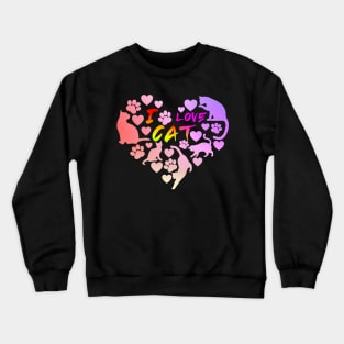 Cat Love: Playful and Cute Cat Design Crewneck Sweatshirt